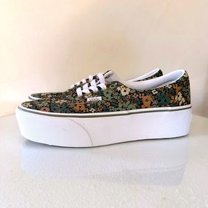 Vans Era Stackform green floral 39/ 8.5 NWOT